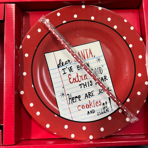 Holiday Home “Dear Santa…” Cookies For Santa Plate & Milk Bottle - Picture 2 of 8